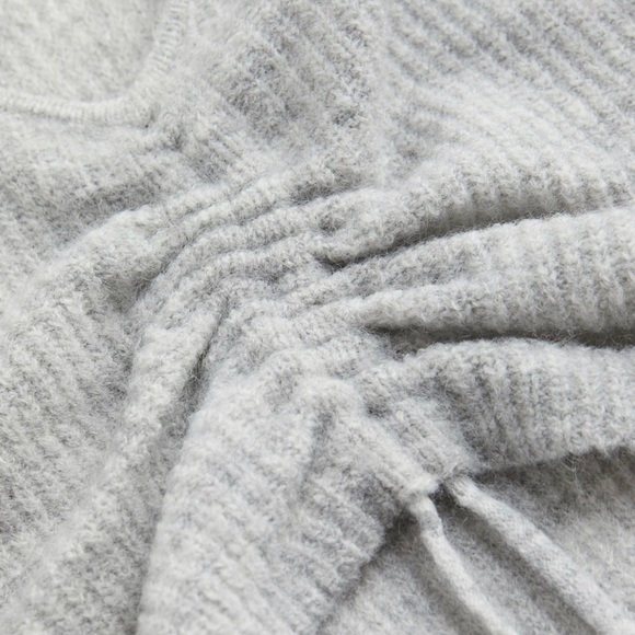 H&M Drawstring Sweater, Light Gray Melange - Picture 4 of 6